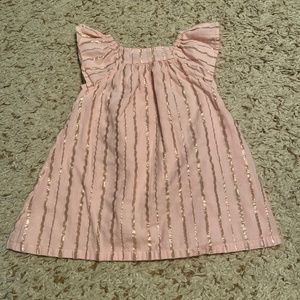 Pink dress with gold stripes